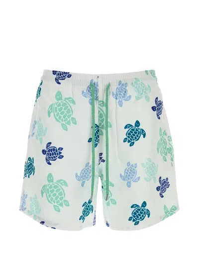 Vilebrequin Swim Shorts With Multicolour Turtle Print In Animal Print
