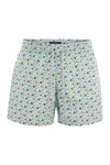 Vilebrequin Micro Ronde Des Tortues Rainbow Stretch Short Swim Shorts In Blue