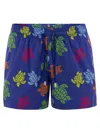 Vilebrequin Tortues Multicolor Elasticized Men`s Swim Shorts In Blue