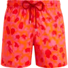 Vilebrequin New Leopard Stretch Swim Trunks In Orange