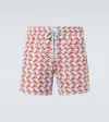 Vilebrequin Moorise Printed Swim Trunks In Red