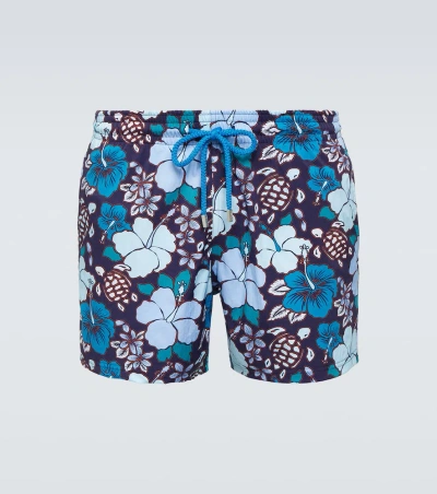 Vilebrequin Moorise Printed Swim Trunks In Blue