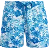 Vilebrequin Moorise Stretch Swim Short Tahiti Flower In Blue