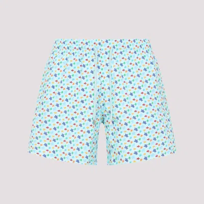 Vilebrequin Moorise Straight-leg Mid-length Printed Swim Shorts In Blue