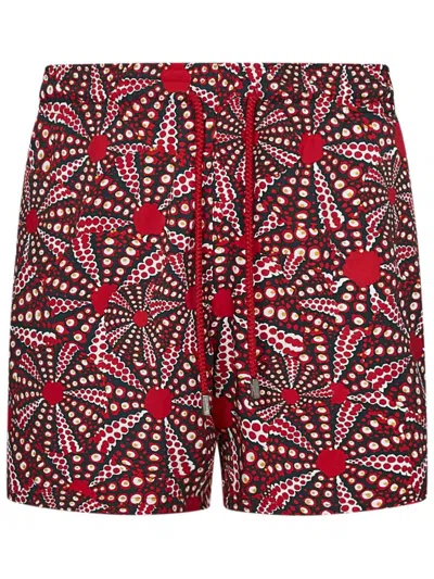 Vilebrequin Oursinades-print Swim Shorts In Red