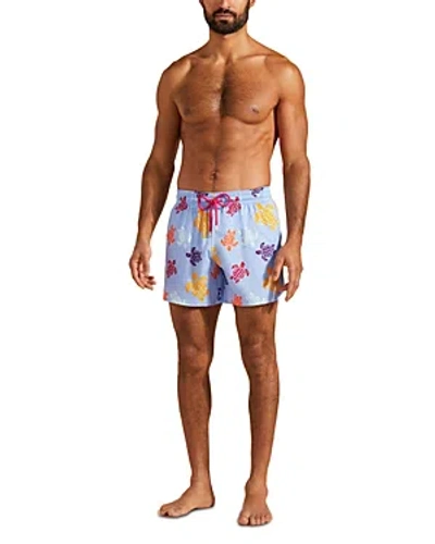 Vilebrequin Moorise Tortues Print 5 Swim Trunks In Blue