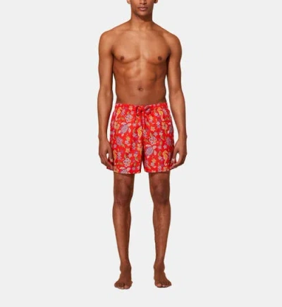 Vilebrequin Men's Mosaïque Stretch Swim Trunks In Poppy