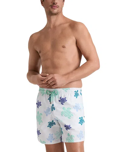 Vilebrequin Men Swim Shorts Tortues Multicolores In White