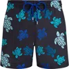 Vilebrequin Multicolor Tortues Ultra-light And Packable Swim Shorts In Noir