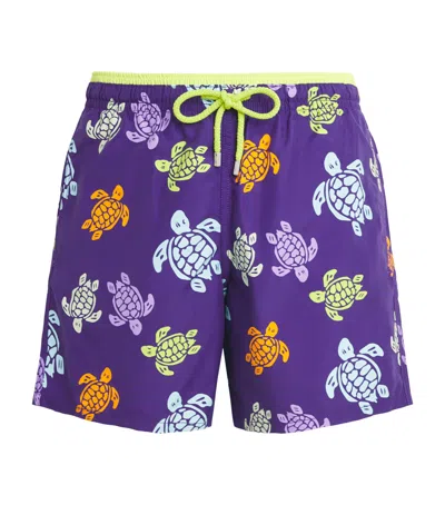 Vilebrequin Multicolour Turtles Moka Swim Shorts In Blue