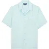 Vilebrequin Natural Dye Linen Shirt In Pacific