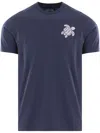 Vilebrequin Turtle Organic Cotton Embroidered T-shirt In Navy Blue