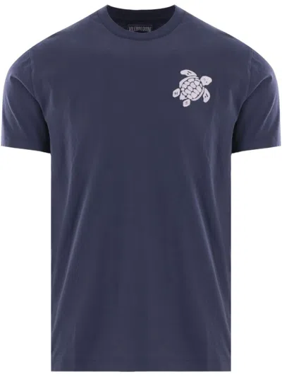 VILEBREQUIN NAVY BLUE COTTON T-SHIRT