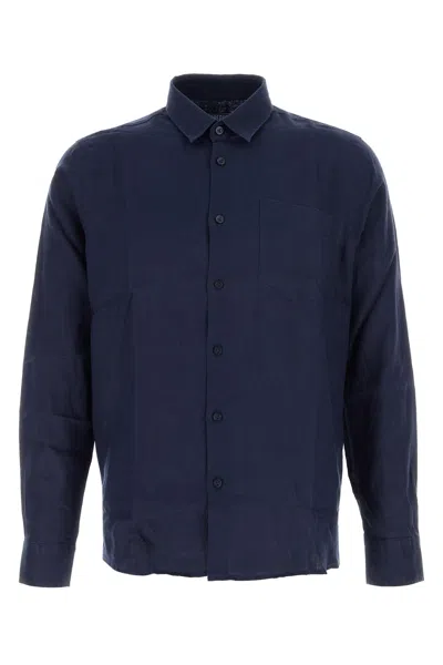 Vilebrequin Navy Blue Linen Caroubis Shirt