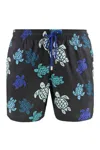 Vilebrequin Multicolor Tortues Ultra-light And Packable Swim Shorts In Black