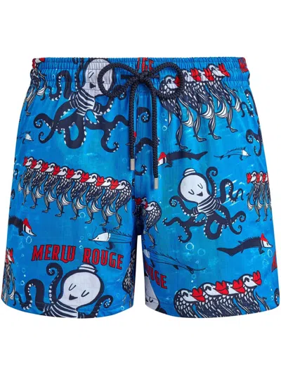 Vilebrequin Octopus-print Swim Shorts In Blue
