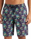 Vilebrequin Landscapes Turtles-print Swim Shorts In Late Night