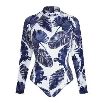 Vilebrequin One-piece Rashguard Papagaio In White
