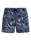 Vilebrequin Moorise Straight-leg Mid-length Printed Swim Shorts In Blue