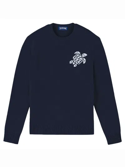 Vilebrequin Organic Cotton And Cashmere Crew Neck Sweater With Turtle Logo In Multi