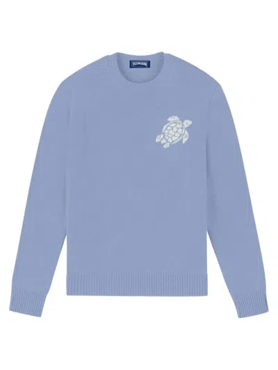 Vilebrequin Organic Cotton And Cashmere Crew Neck Sweater With Turtle Logo In Animal Print
