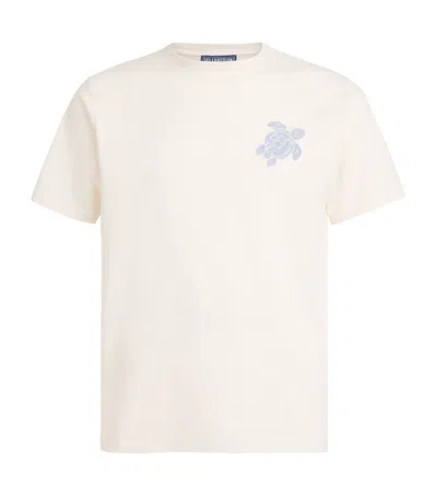 Vilebrequin Organic Cotton Embroidered T-shirt In Neutral