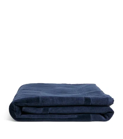 Vilebrequin Organic Cotton Logo Beach Towel In Blue