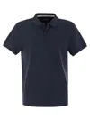 Vilebrequin Mens Bleu Marine Palatin Logo-embroidered Cotton Polo Shirt