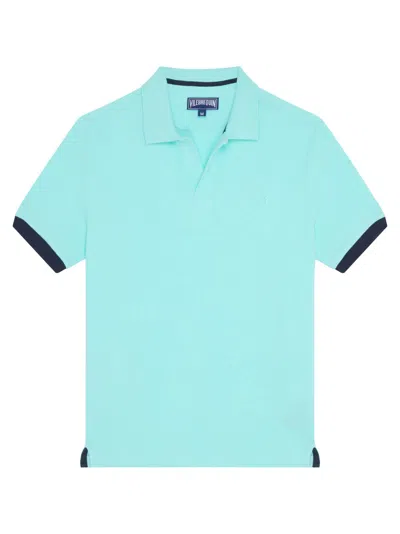 Vilebrequin Organic Cotton Polo Shirt With Contrast Trims And Embroidered Logo In Neutral