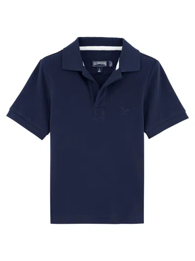 Vilebrequin Organic Cotton Polo Shirt With Logo In Blue