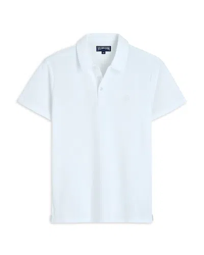 Vilebrequin Pacific Logo-embroidered Cotton-blend Terry Polo Shirt In Blanc