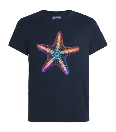Vilebrequin Organic Cotton Thom Starfish T-shirt In Navy