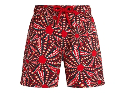 Vilebrequin Kids' Graphic-print Swim Shorts In Coquelicot