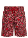 Vilebrequin Oursinades-print Swim Shorts In Red