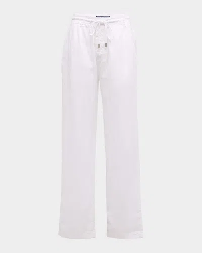 Vilebrequin Drawstring Straight-leg Trousers In White