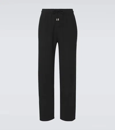 Vilebrequin Pacha Drawstring Linen Pants In Black