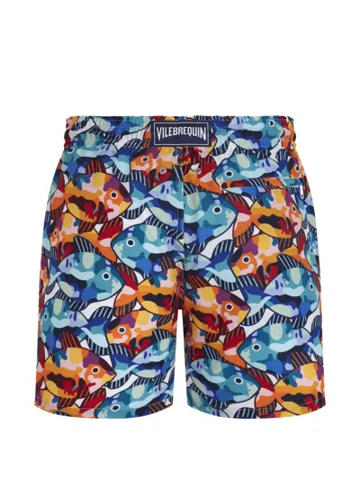 Vilebrequin Pacu Packable Fish-print Swim Shorts In Black