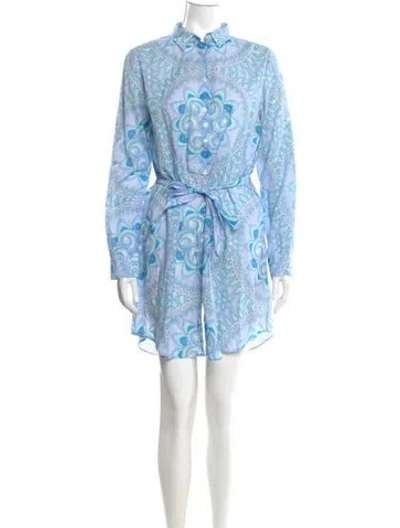 Pre-owned Vilebrequin Paisley Print Mini Dress In Blue