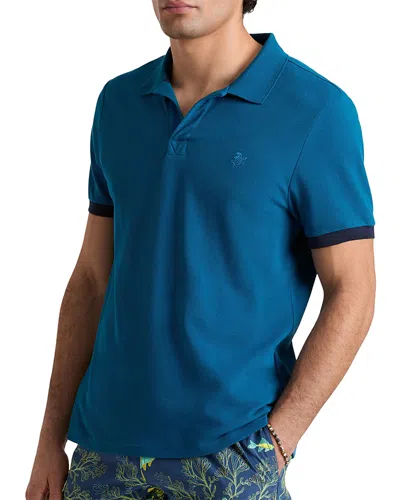 Vilebrequin Palan Classic Fit Cotton Pique Polo Shirt In Blue