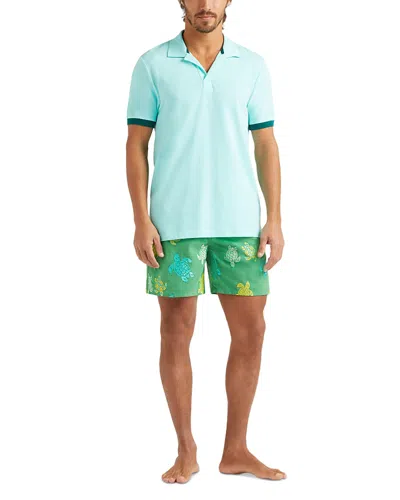 Vilebrequin Palan Classic Fit Cotton Pique Polo Shirt In Light Blue