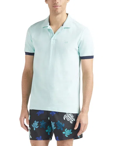 Vilebrequin Palan Classic Fit Cotton Pique Polo Shirt In Pacific Blue