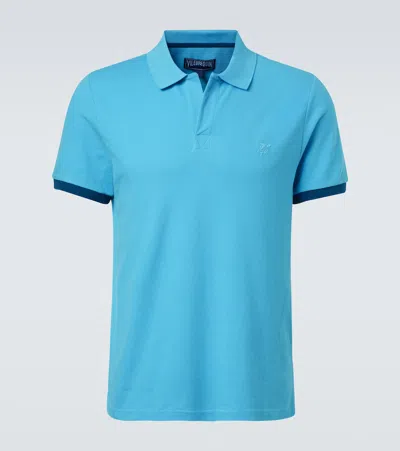 Vilebrequin Palatin Cotton Piqué Polo Shirt In Blue