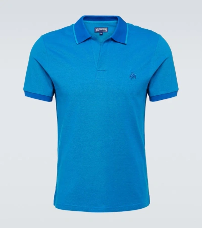 Vilebrequin Palatin Cotton Piqué Polo Shirt In Blue