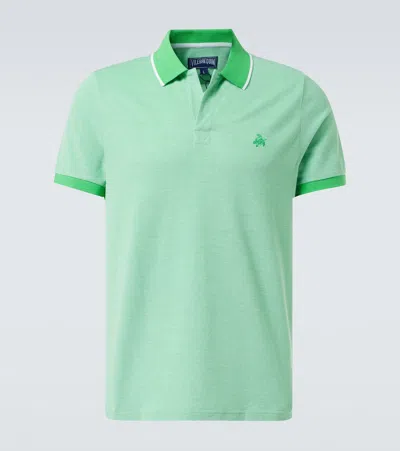 Vilebrequin Men Organic Cotton Polo Shirt Solid Green