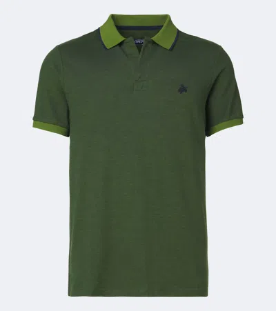 Vilebrequin Palatin Cotton Piqué Polo Shirt In Green