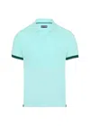Vilebrequin Palatin Cotton Polo Blue Lagoon In Blue