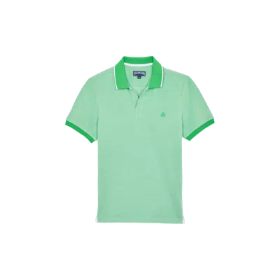 Vilebrequin Men Organic Cotton Polo Shirt Solid Green