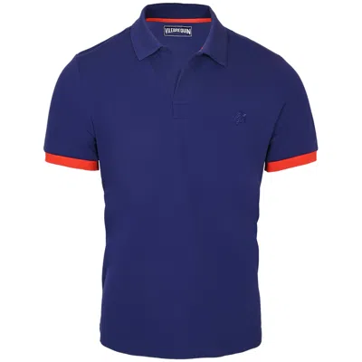 Vilebrequin Palatin Polo Shirt Solid Navy Blue/red