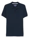 Vilebrequin Mens Bleu Marine Palatin Logo-embroidered Cotton Polo Shirt