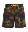 Vilebrequin Palm Embroidery Mistral Swim Shorts In Black